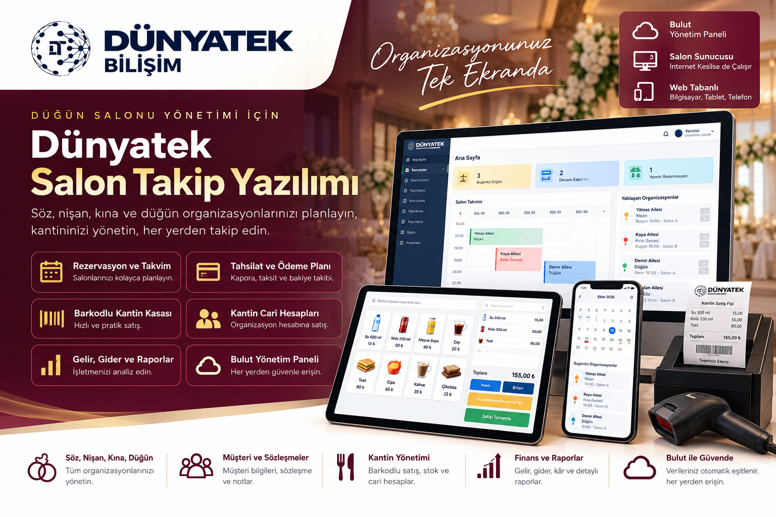 DÜNYATEK SALON – Düğün ve Organizasyon Yönetim Yazılımı